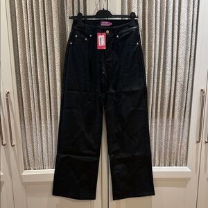 EDIKTED Black Women's LEATHER LIKE Jeans